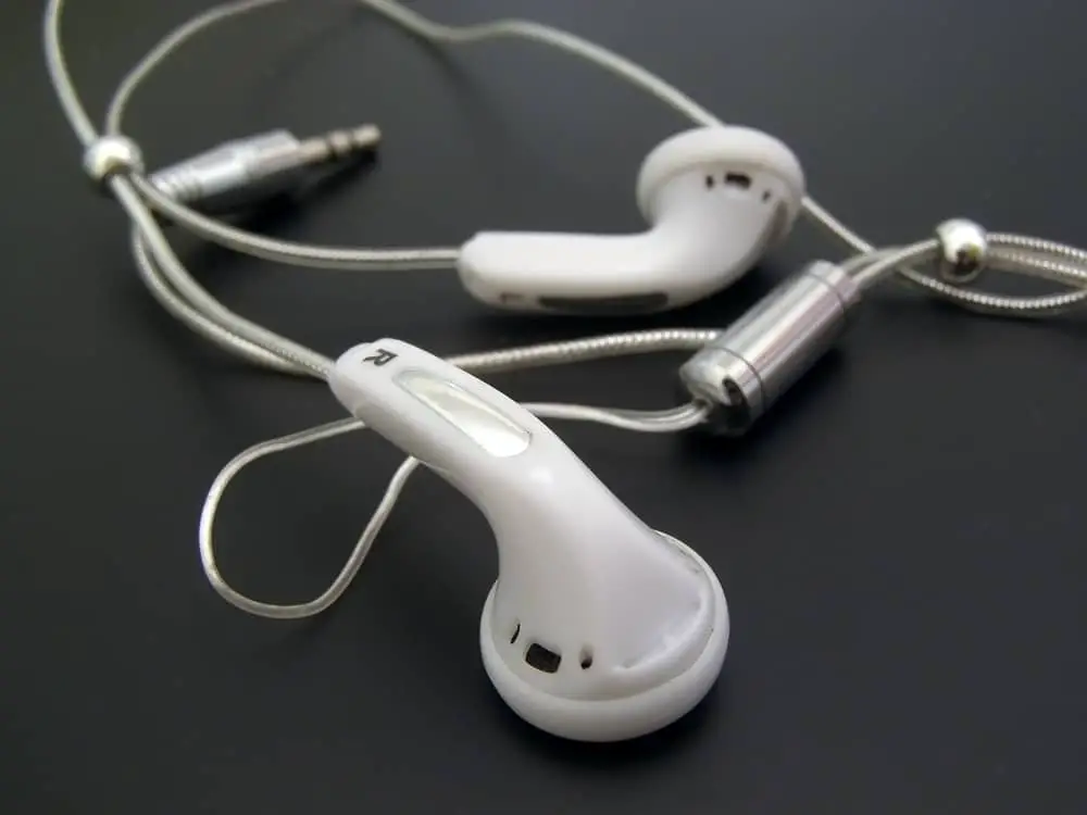 white earphones